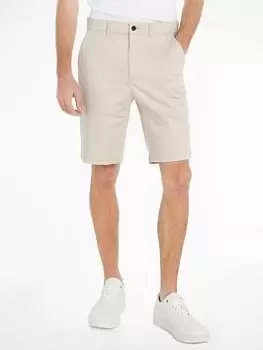Image of Calvin Klein Satin-stretch Slim Short, Beige, Size 32, Men