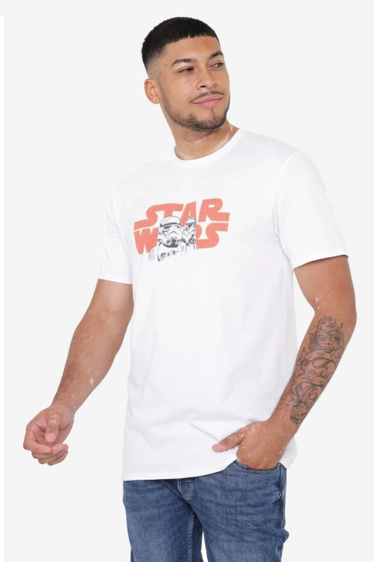 Image of Star Wars Men Star Wars Trooper Pair Mens Mens T-Shirt White Size: Small White S Male 5052777744613