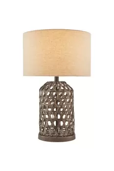 image of Lighting and Interiors Group The Lighting and Interiors Beaton Rattan Woven Base Table Lamp