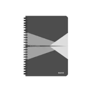 image of Office Notebook, Wirebound, 90 Sheets, Ruled, 90GSM Ivory Paper, A5 Grey - Outer Carton of 5