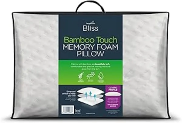 image of Snuggledown Bliss Traditional Bamboo Back Sleeper Pillow White