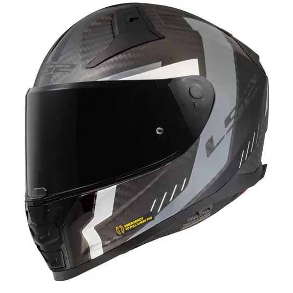 Image of LS2 FF811 Vector II Carbon Grid Matt Black Grey Full Face Helmet Size XL