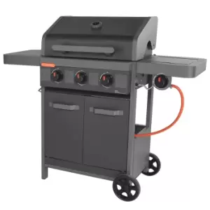 Image of Tower 57X83.5X34.75cm Stealth Plus Three Burner Bbq With Side Burner - Black