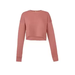 image of Bella + Canvas Ladies Cropped Sweatshirt (S) (Mauve)