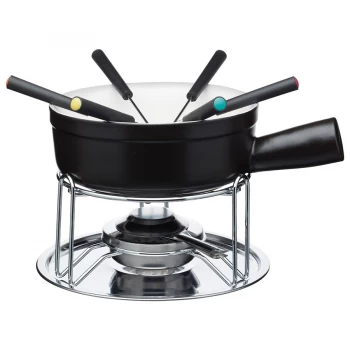 image of Artesa Cheese and Chocolate Fondue Set - Black