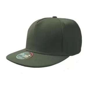 Image of Atlantis Flat Visor 5 Panel Cap (Pack of 2) (One Size) (Olive)
