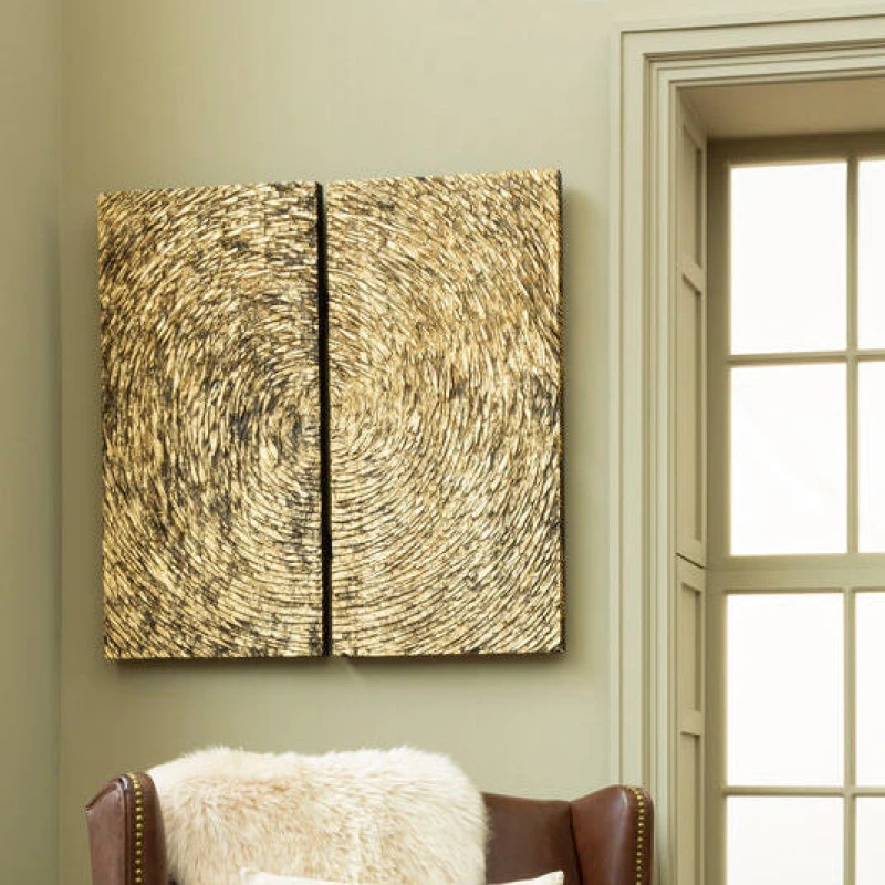 Image of Orsina Wood Carving Gold Finish Wall Art Modello