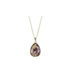 Image of Disney Beauty and The Beast Gold Plated Flower Stone Crystal Pendant CF01103YRML-Q