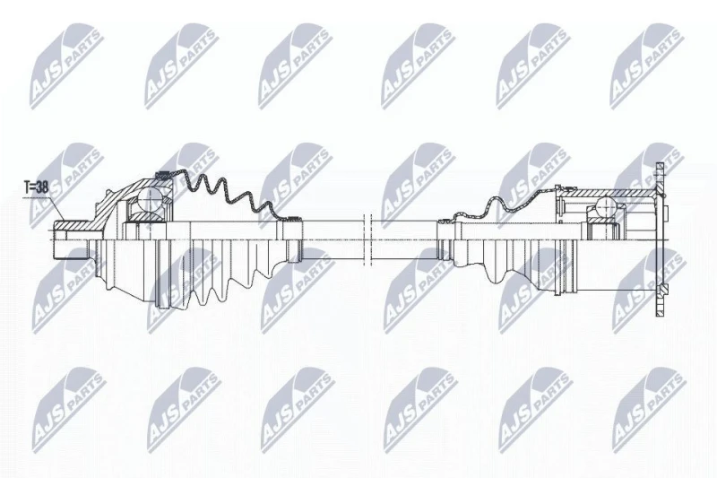 Image of NTY NPW-AU-021 Drive shaft CVT automatic transmission (stepless), Front Axle Right Drive Shaft (13)