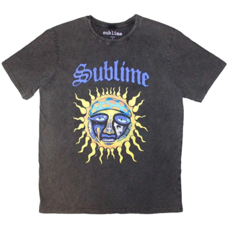 Image of Sublime Sublime Men Sun Stone Wash Logo T-Shirt in Charcoal Size: 2X-large Charcoal XXL Male 5063806860990