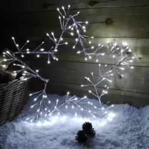 image of 60cm Silver Christmas Star 150 Ice White LED Indoor/Outdoor Christmas Decorations