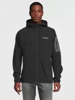 Image of Columbia Tall Heights Hooded Softshell Jacket - Black Size M Men