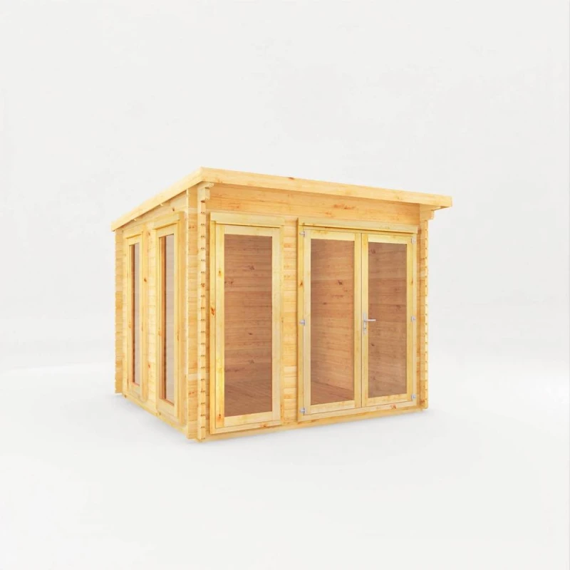 Image of Mercia Studio 3m x 3m Double Glazed Pent Log Cabin (28mm)