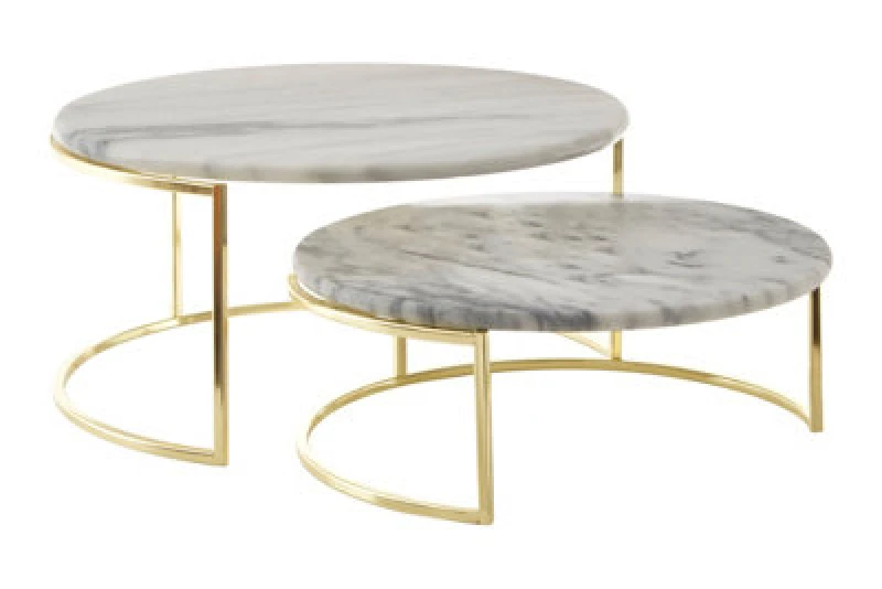 Image of Premier Housewares Delphine Set Of 2 White Marble Cake Stands White
