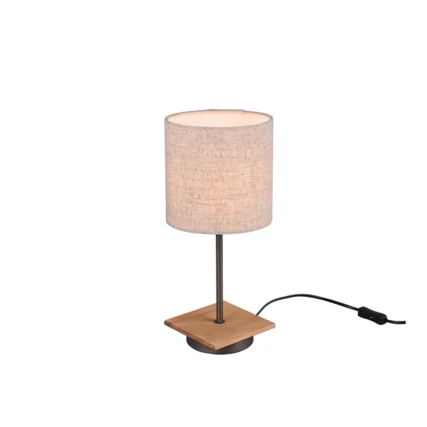 Image of Elmau Vintage Table Lamp with Round Shade Nickel antique