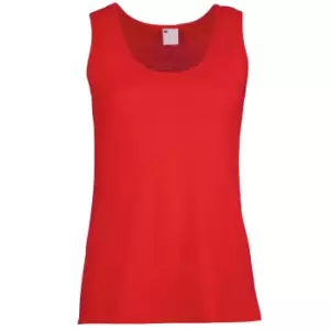 Image of Womens/Ladies Value Fitted Sleeveless Vest (XX Large) (Classic Red)