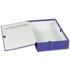 Image of Concord Foolscap Contrast Box File Laminated Paper-lock 75mm Spine Purple Pack 5