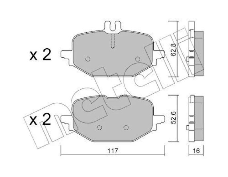 Image of METELLI Brake pad set METELLI 22-1359-0