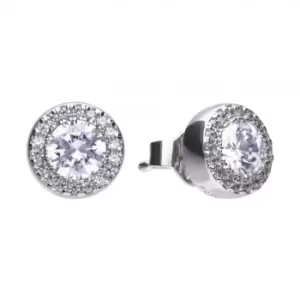 image of Diamonfire Silver White Zirconia Round Earrings E5591