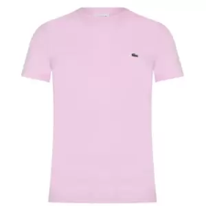 image of Lacoste Logo Short Sleeve T Shirt - Pink