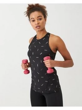 Image of Nike Training Pro Toss Print Vest Top - Black, Size 2XL, Women