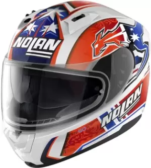 image of Nolan N60-6 Gemini Replica C. Stoner Helmet, white-red-blue Size M white-red-blue, Size M