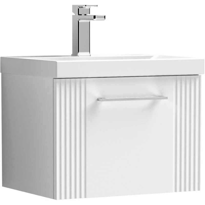 Image of Balterley 1 Drawer Wall Hung Vanity Unit MidEdge Basin White 500mm White