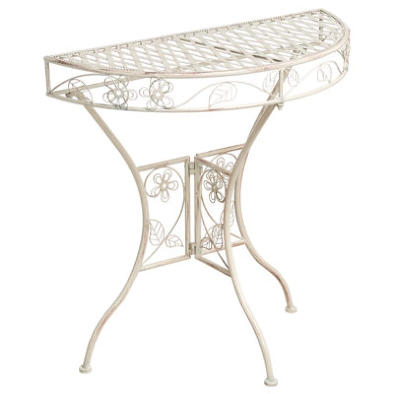 Image of Beliani Bistro Table Yaviza 80 Cm 36cm Metal Light Beige