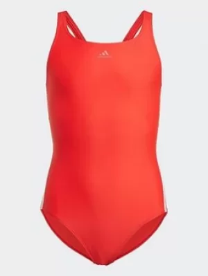 Image of adidas Athly V 3-stripes Swimsuit, Blue, Size 4-5 Years, Women