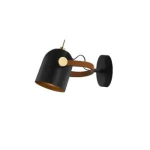 Image of Adame Wall Light Wall SpotLight, Matt Black, Gold Paint, 1x E14