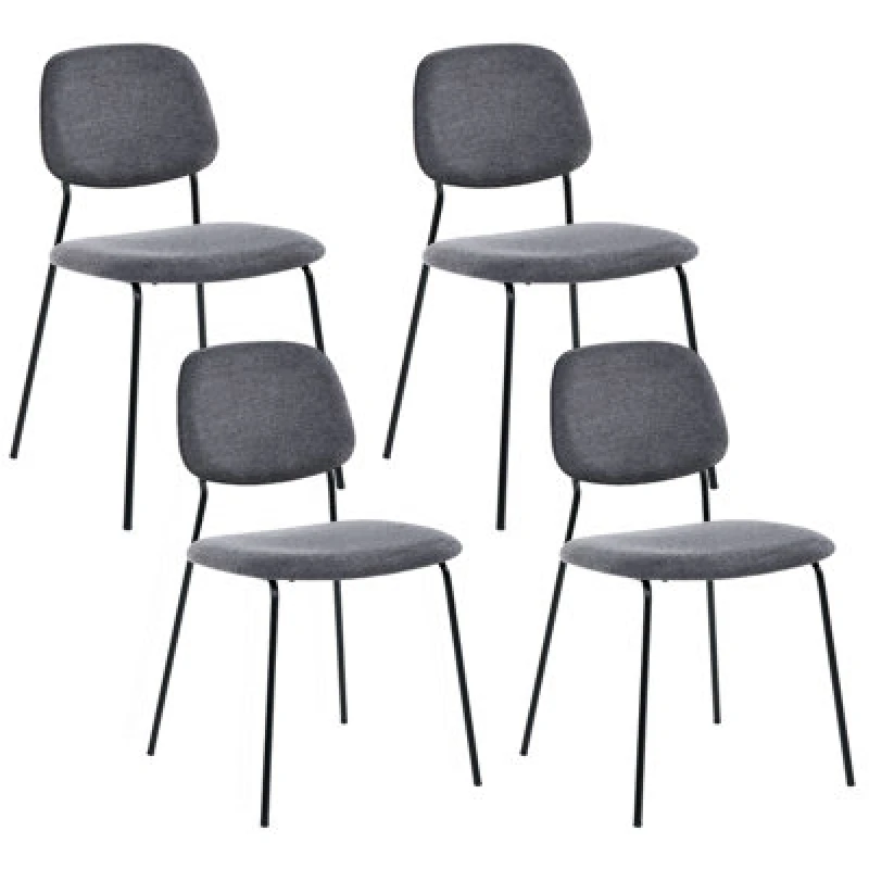 Image of Beliani Set Of 4 Dining Chairs Riley Fabric Grey