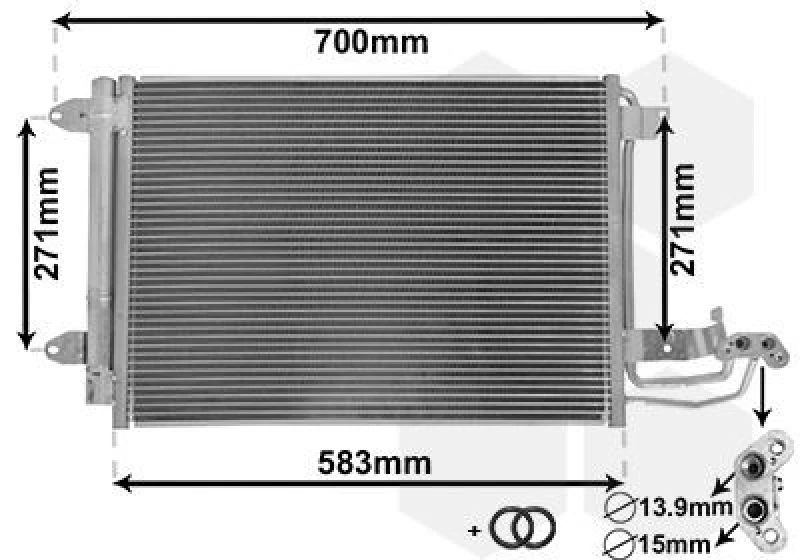 Image of VAN WEZEL Air conditioning condenser VAN WEZEL 58005209