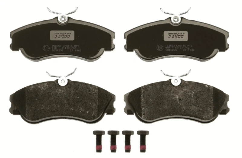 Image of TRW GDB1295 Brake pad set not prepared for wear warning indicator, with accessories, with brake caliper screws Brake Pad Set,disc brake (402)