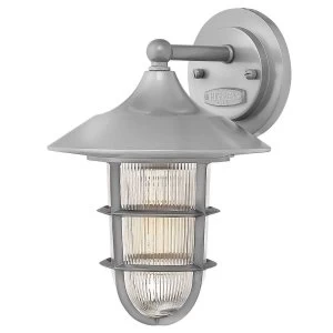 image of 1 Light Small Outdoor Wall Lantern Silver IP44, E27