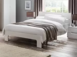 Image of Julian Bowen Manhattan 5ft King Size White High Gloss Bed Frame