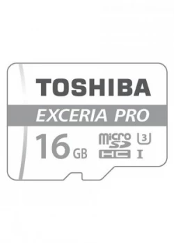 image of Toshiba Exceria Pro M401 microSDHC 16GB UHS-I U3 Memory Card Class 10 95MBs Read 80MBs Write + SD Adapter