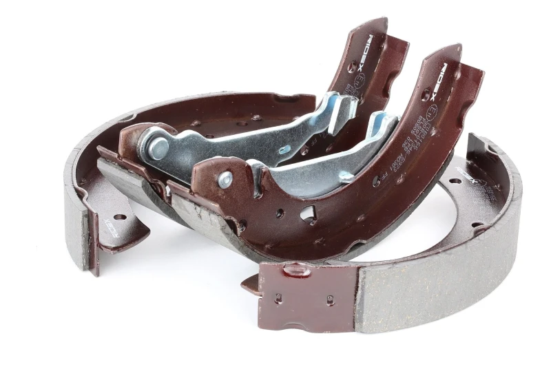 Image of RIDEX 70B0166 Brake Shoes Rear Axle, Ø: 228,6mm, with lever Brake Shoe Set (70)