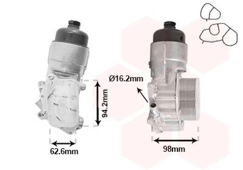 Image of VAN WEZEL Engine oil cooler VAN WEZEL 40013700
