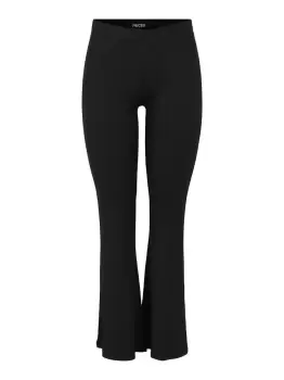 image of PIECES Mid Waist Flared Trousers Women Black