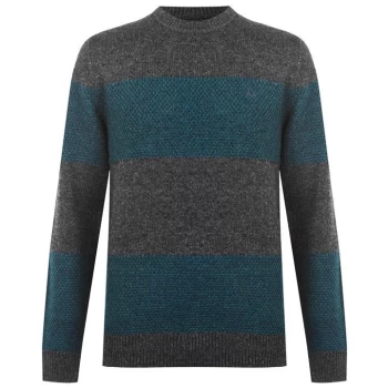 image of Jack Wills Aldbourne Colour Block Crew Knitted Jumper - Green