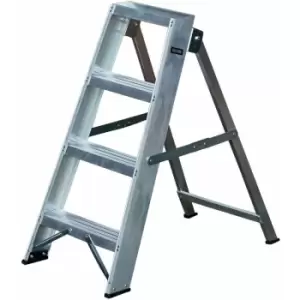 image of 0.8m Aluminium Swingback Step Ladders 4 Tread Professional Lightweight Steps