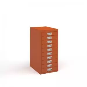 Image of Bisley multi drawers with 10 drawers - orange