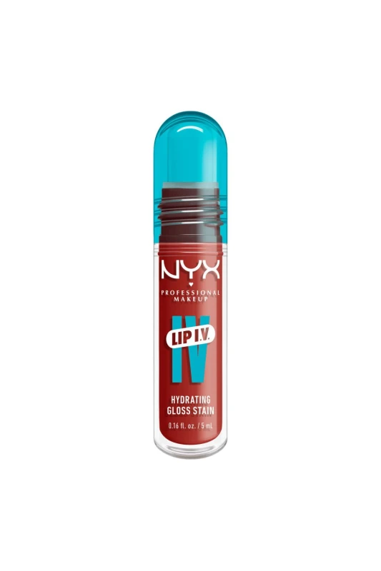 Image of NYX Professional Makeup Womens Lip IV Hydrating Gloss Stain, Lip Gloss 5ml in Burst That Tang Burst That Tang Female 5ml
