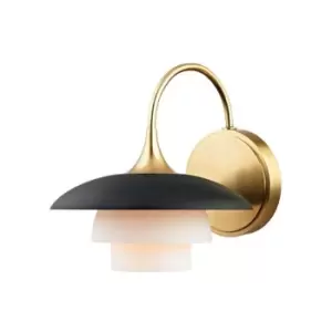 image of Barron 1 Light Wall Sconce Brass, Glass