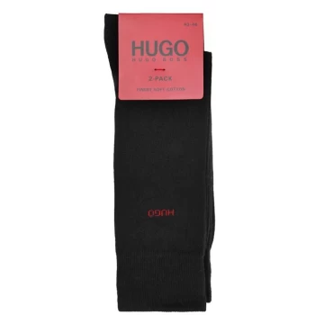 Image of Hugo Small Lpgo 2 Pack Crew Socks - Black