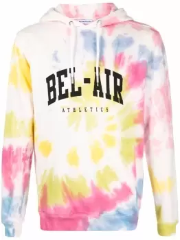 image of BEL-AIR ATHLETICS Logo Tie-Dye Hoodie White