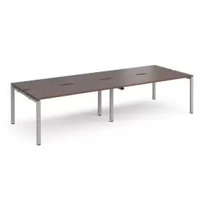 Image of Adapt double back to back desks 2800mm x 1200mm - silver frame and
