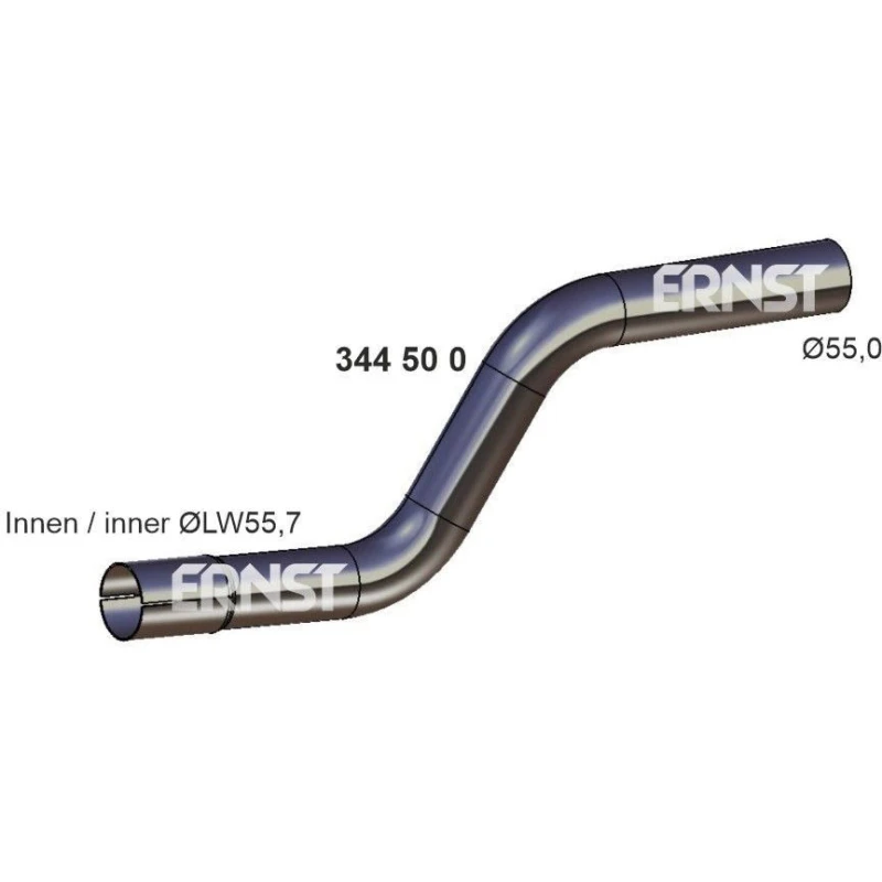 Image of ERNST 344500 Exhaust Pipe Rear, Length: 640mm Exhaust Pipe (17)