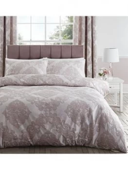 image of Catherine Lansfield Rococo Damask Jacquard Duvet Cover Set