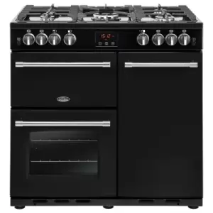 image of Belling 444411732 90cm Farmhouse X90G Double Oven Gas Cooker in Black